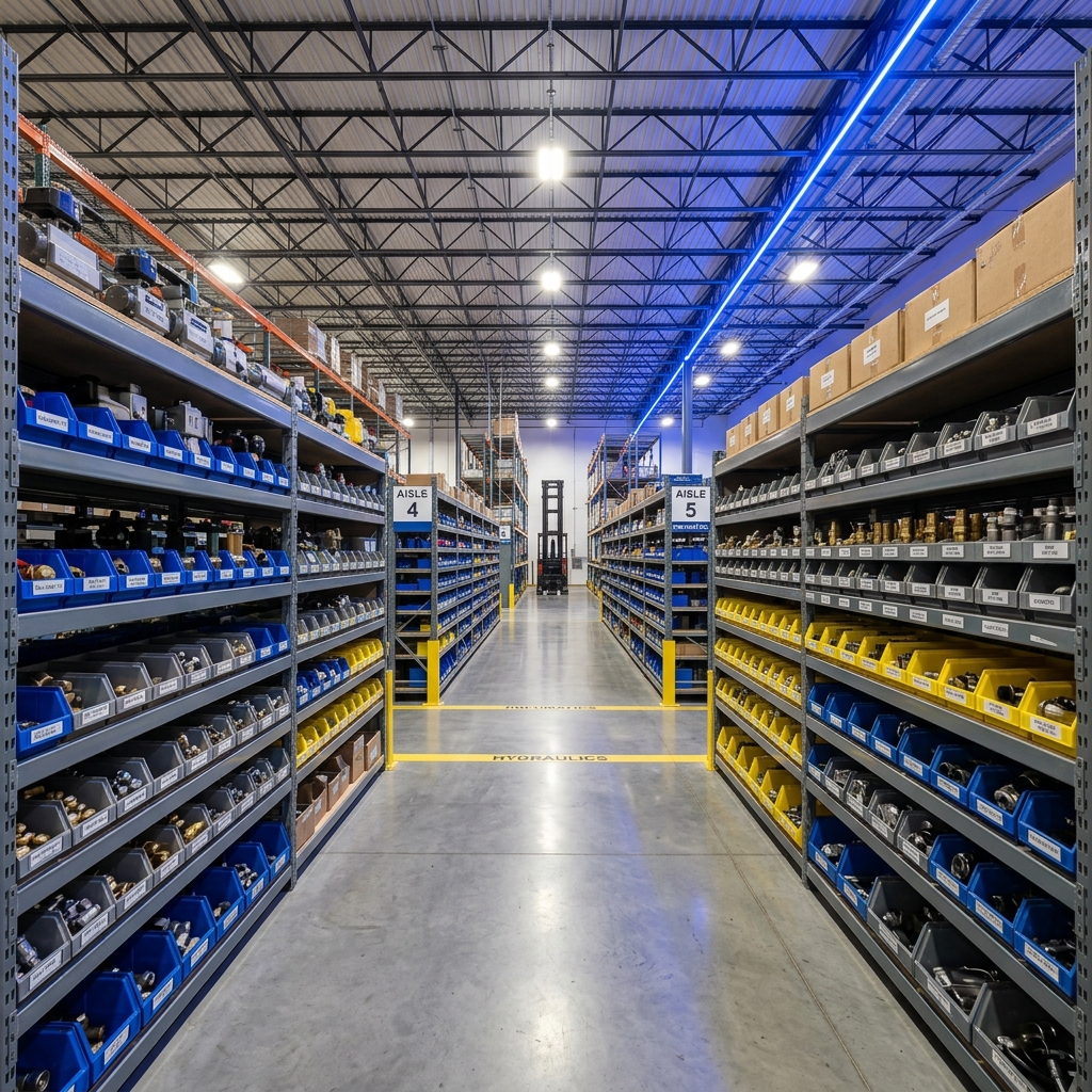 Bikrampur Trade Corporation warehouse with organized industrial parts