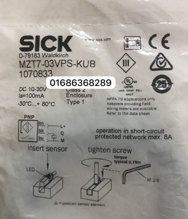 Sick MZT7-03VPS-KUB Pneumatic Cylinder Sensors MZT7-03VPS-KUB MZT7-03VP0-KU0 MZT7-03VPS-KU0 MZT7-03VPS-KR0 MZT7-03VNS-KP0 MZT7-03VPS-KP0 MZT8-03VPO-KRDS14 MZT8-28VPS-KP0 MM18-70APS-ZUK MM12-45APS-ZCKS01 MZC1-2V2PS-KUB MZC1-2V2PS-KQ0 MZC1-2V2NS-KQ0 RZC1-04ZUS-KUBS03 RZT6-03ZRS-KP0