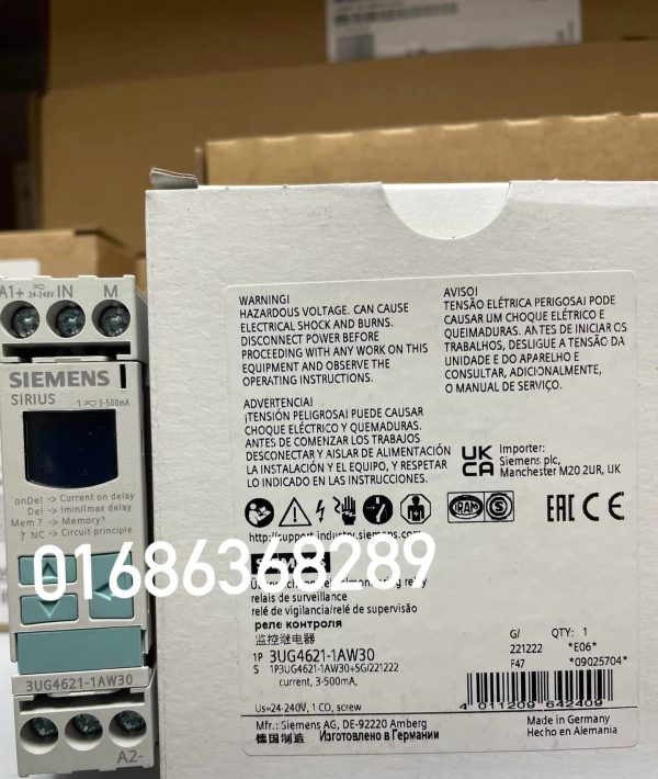 Siemens 3UG4621-1AW30 Current Monitoring Relay