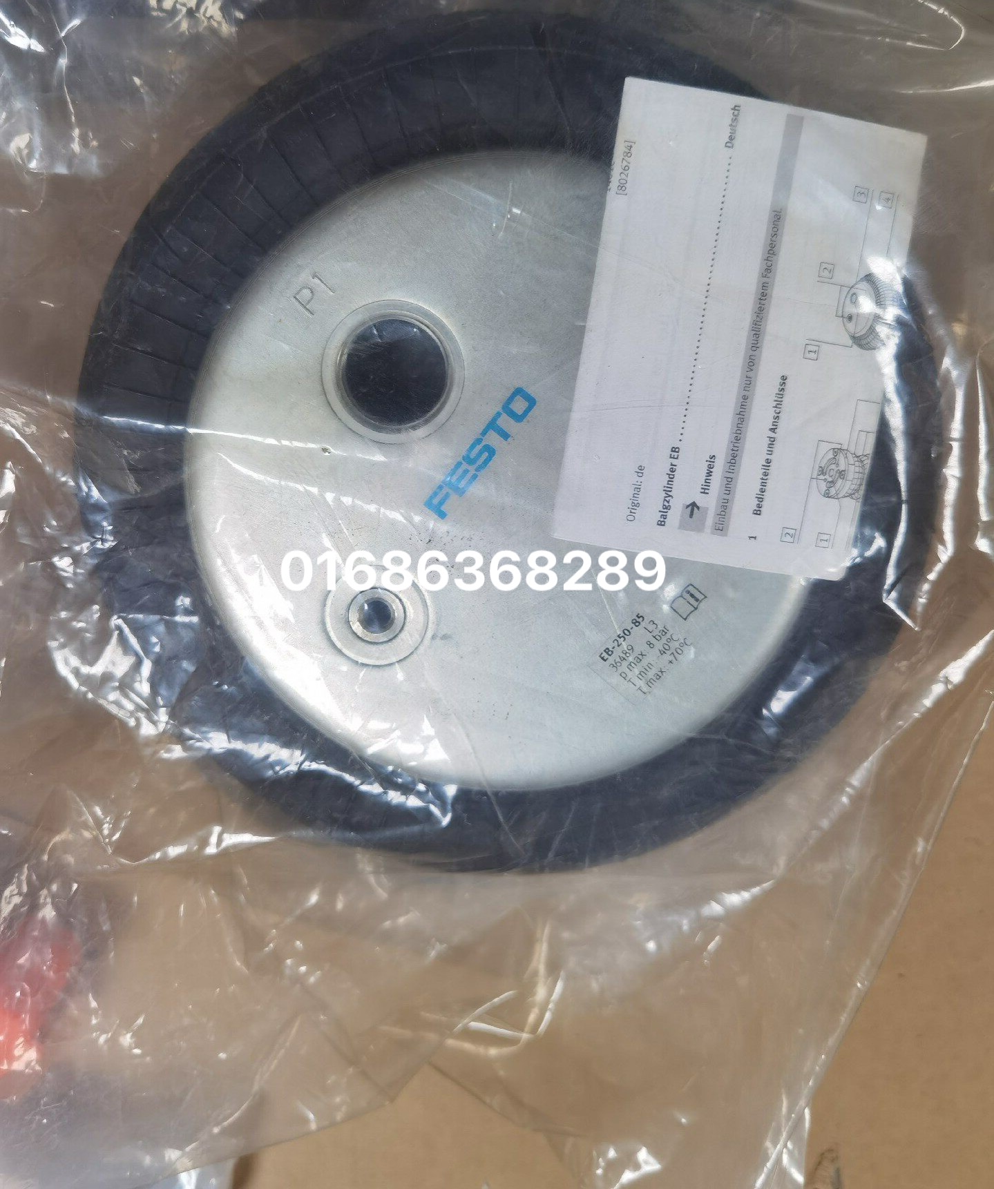 Festo EB-250-85 36489 Pneumatic Air Bellows Cylinder